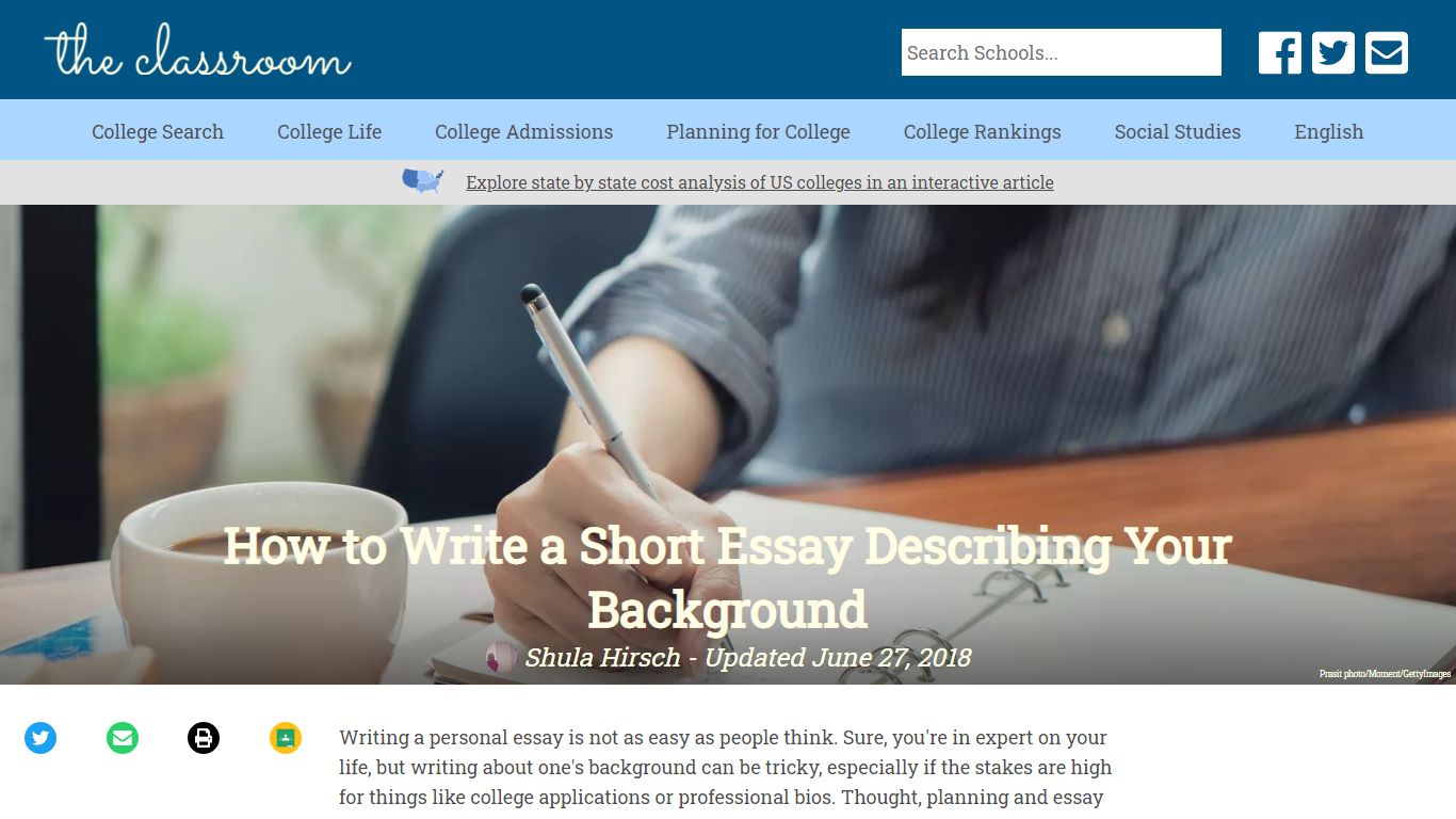 How to Write a Short Essay Describing Your Background